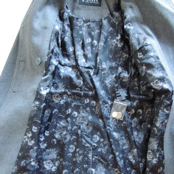 Guess Los Angeles Brand Wool Blend Trench Coat - Picture 6 of 13